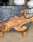 Olive Root Burl and Epoxy Charcuterie Board - Evolution Custom Woodworking