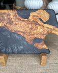 Olive Root Burl and Epoxy Charcuterie Board - Evolution Custom Woodworking