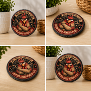 Award-Winning Plan Funny Chicken Round Coaster
