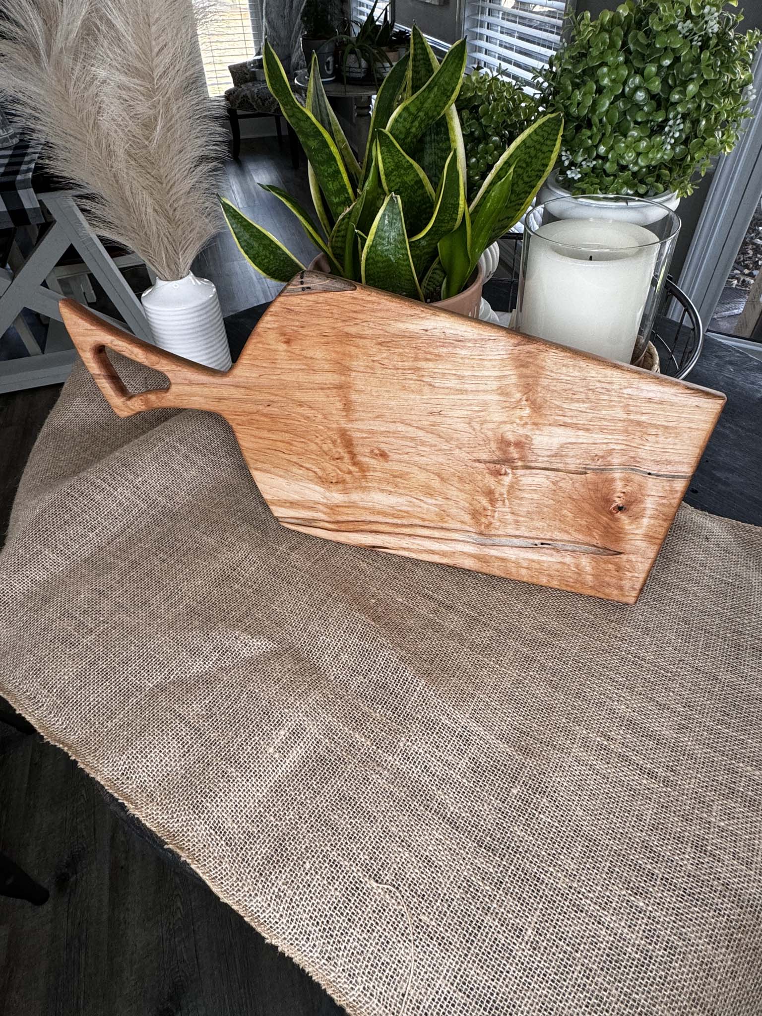 Curly Ambrosia Maple Charcuterie Board - Evolution Custom Woodworking 