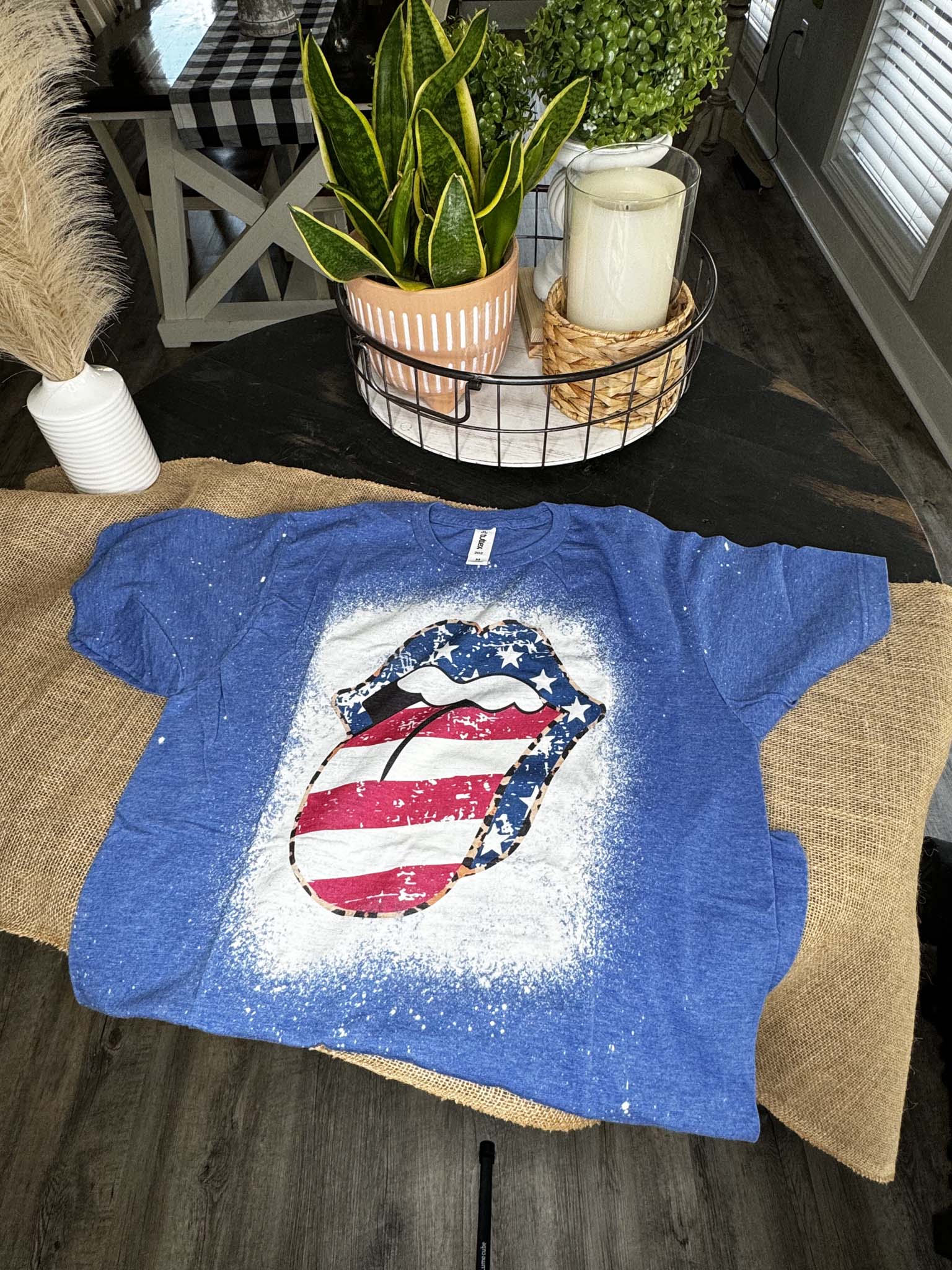 Patriotic Tongue Bleached T-Shirt