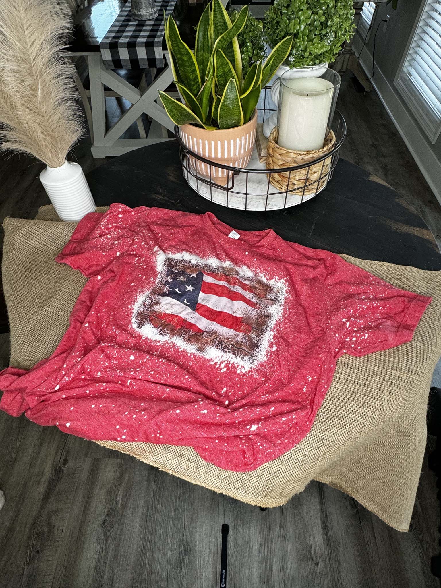Patriotic Flag Bleached T-Shirt
