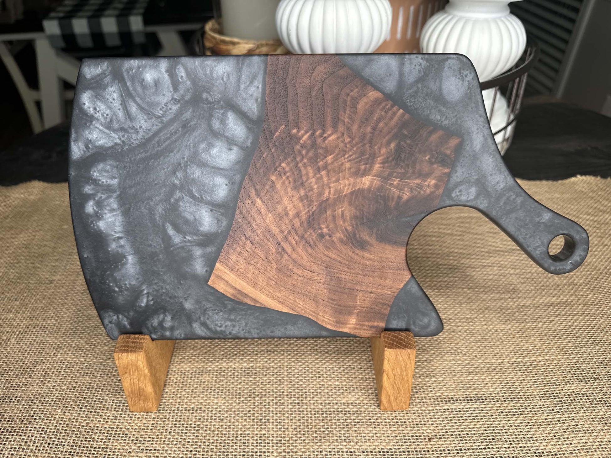 Walnut and Epoxy Charcuterie Board - Evolution Custom Woodworking 