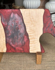 Curly Ambrosia Maple and Epoxy Charcuterie Board - Evolution Custom Woodworking 