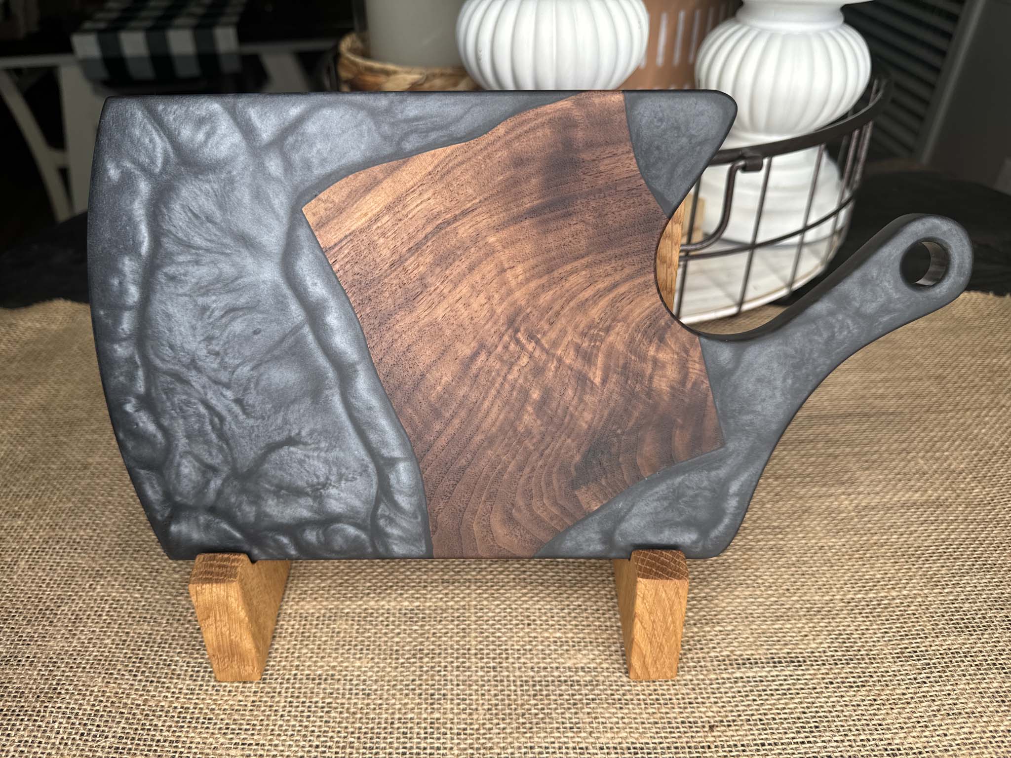 Walnut and Epoxy Charcuterie Board - Evolution Custom Woodworking 